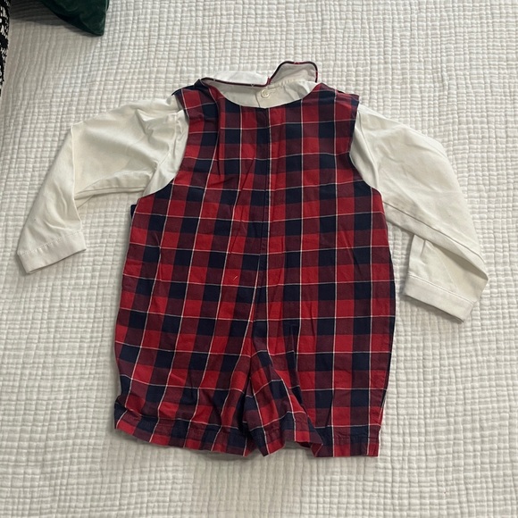 Edgehill Collection - Red and Blue Plaid Romper - Picture 3 of 6
